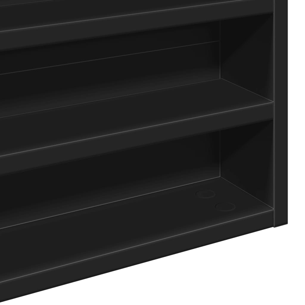 Armoire à vitrine noir 80x8,5x58 cm bois d'ingénierie