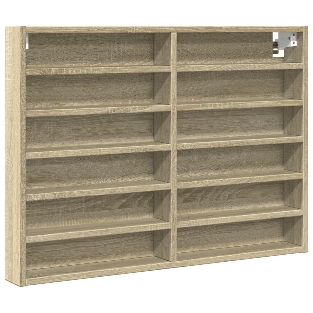 Armoire à vitrine chêne sonoma 80x8,5x58 cm bois d'ingénierie
