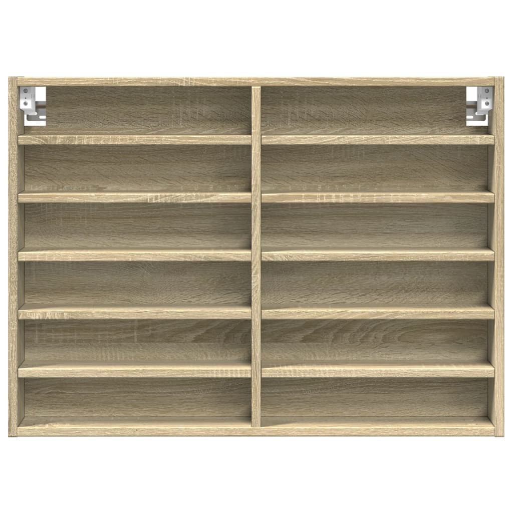 Armoire à vitrine chêne sonoma 80x8,5x58 cm bois d'ingénierie
