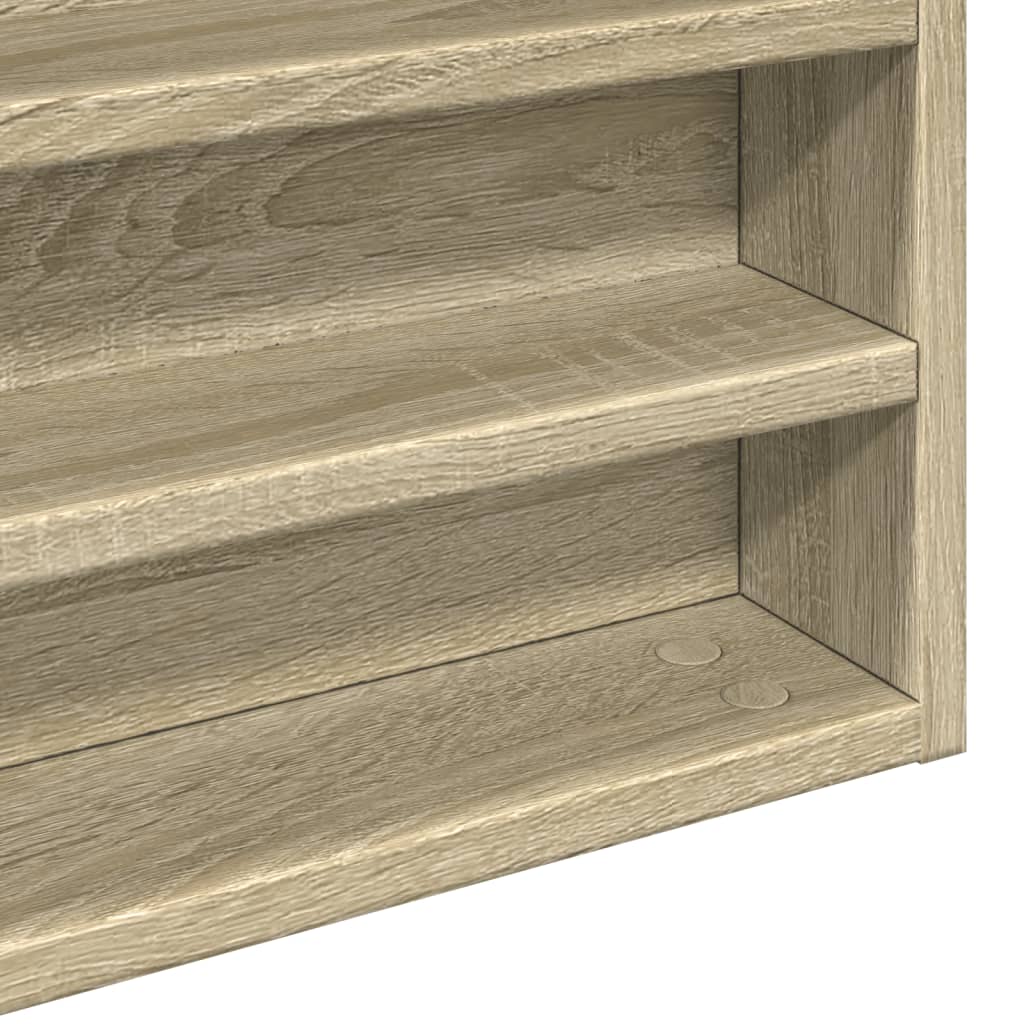 Armoire à vitrine chêne sonoma 80x8,5x58 cm bois d'ingénierie