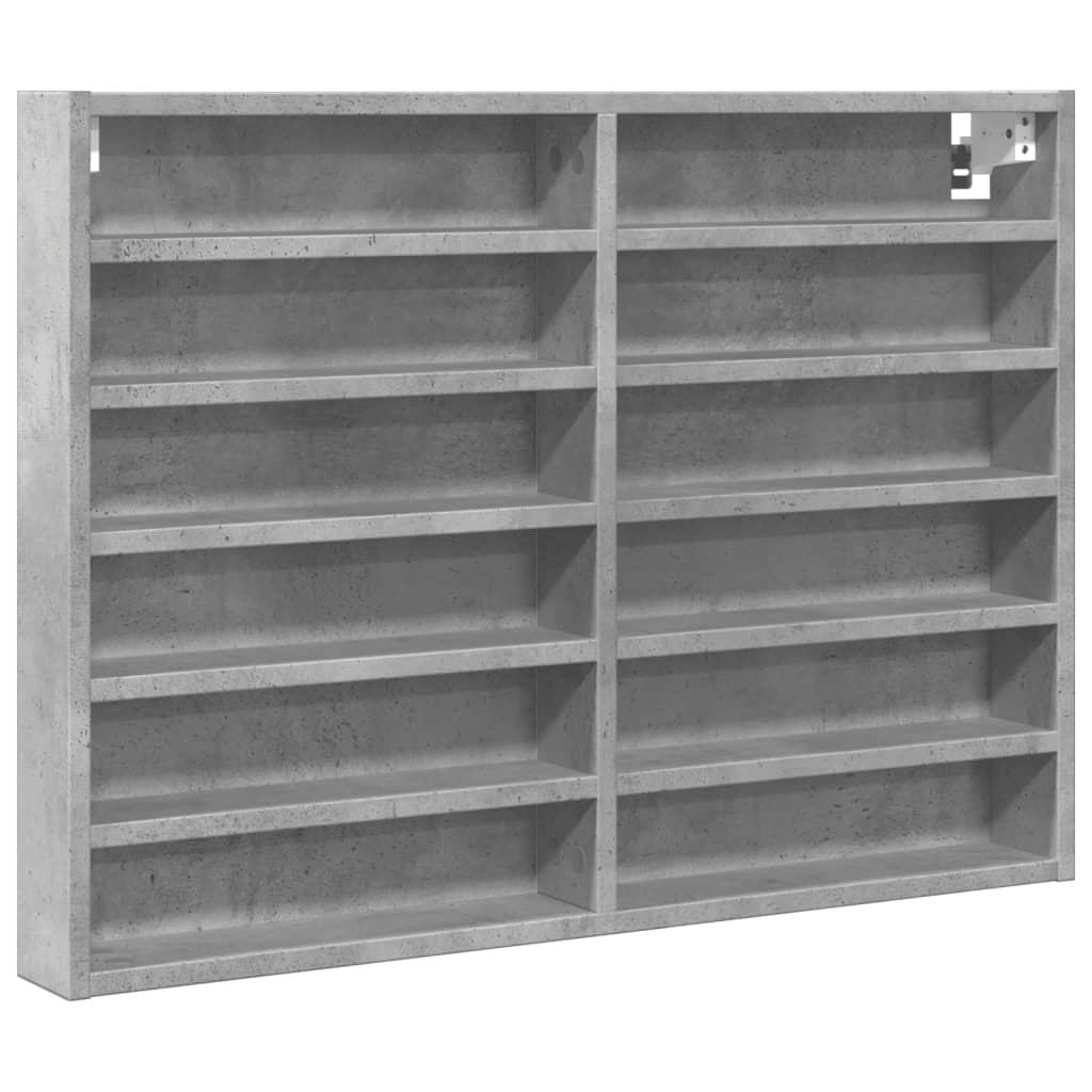 Armoire à vitrine gris béton 80x8,5x58 cm bois d'ingénierie