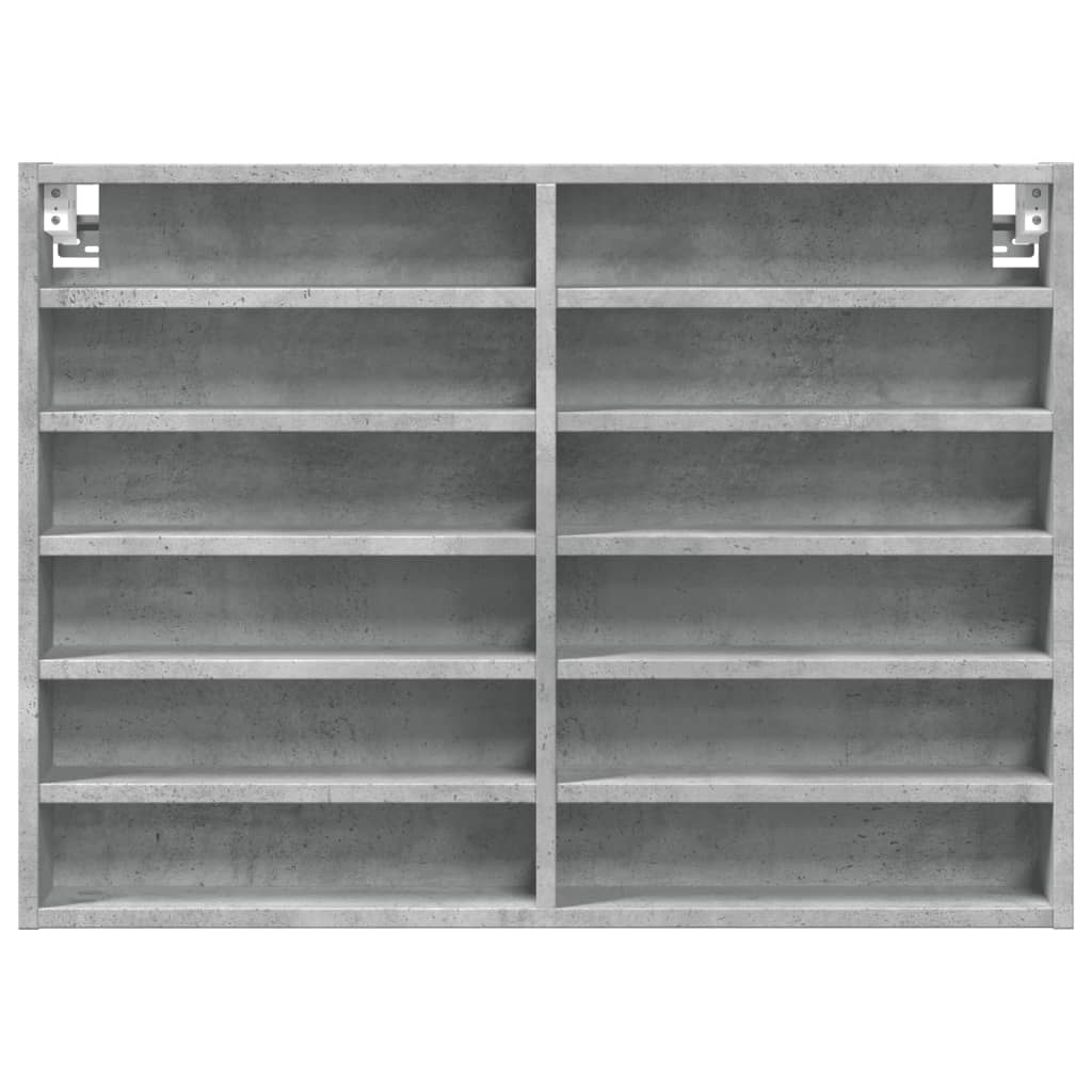 Armoire à vitrine gris béton 80x8,5x58 cm bois d'ingénierie