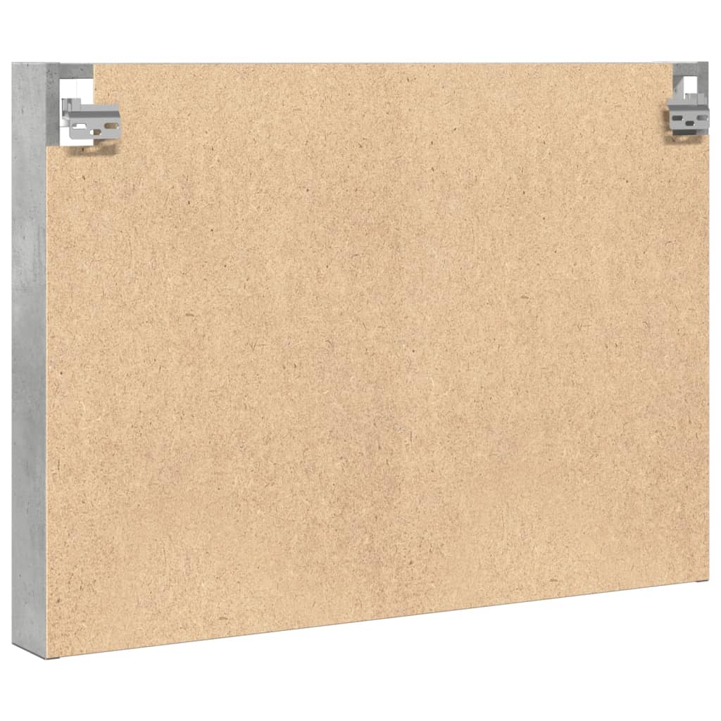 Armoire à vitrine gris béton 80x8,5x58 cm bois d'ingénierie