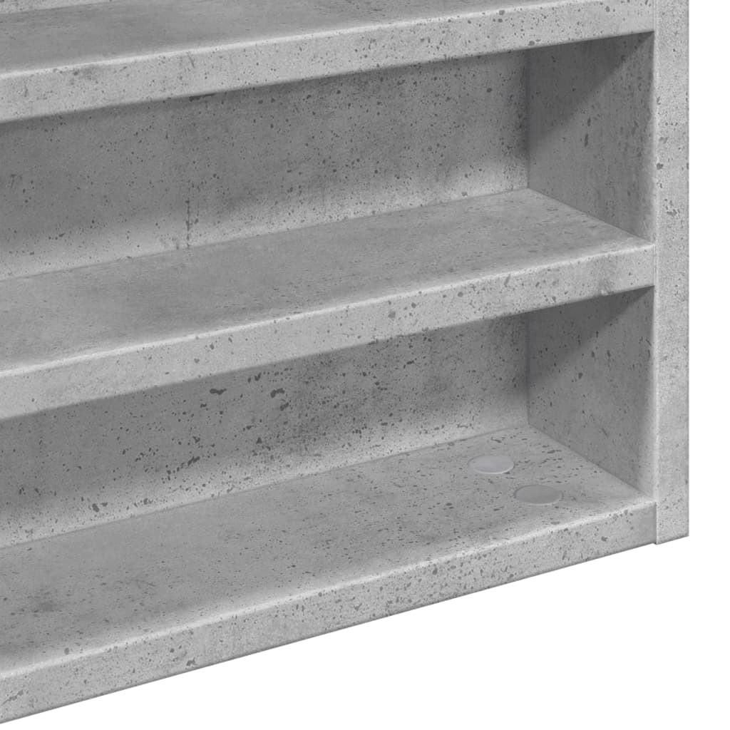 Armoire à vitrine gris béton 80x8,5x58 cm bois d'ingénierie