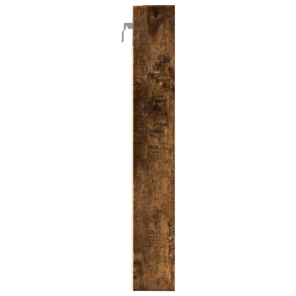 Armoire à vitrine chêne fumé 80x8,5x58 cm bois d'ingénierie