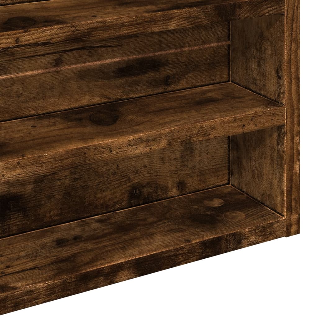 Armoire à vitrine chêne fumé 80x8,5x58 cm bois d'ingénierie