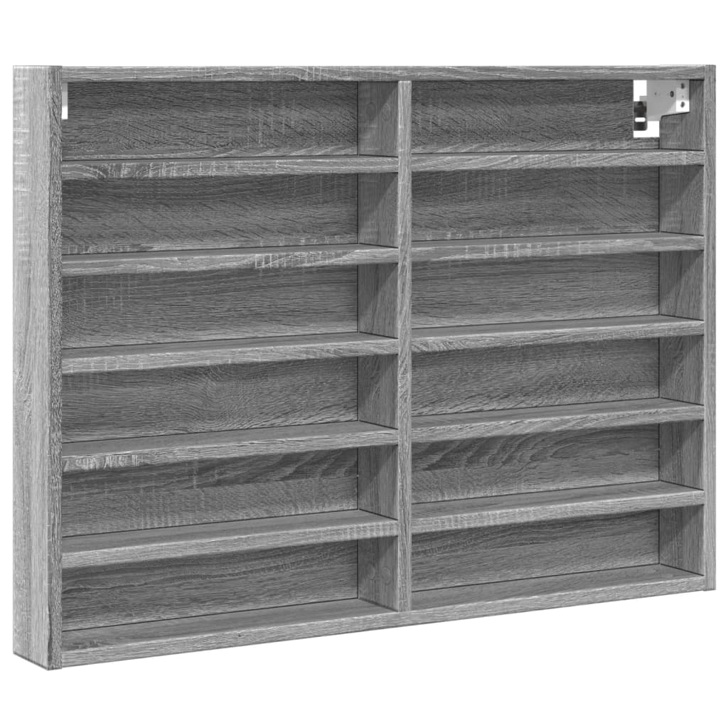 Armoire à vitrine sonoma gris 80x8,5x58 cm bois d'ingénierie