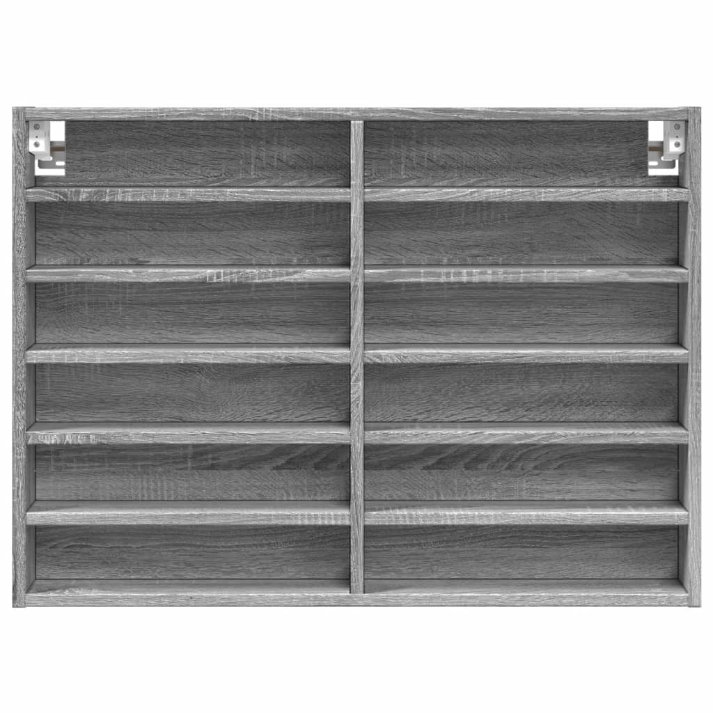 Armoire à vitrine sonoma gris 80x8,5x58 cm bois d'ingénierie