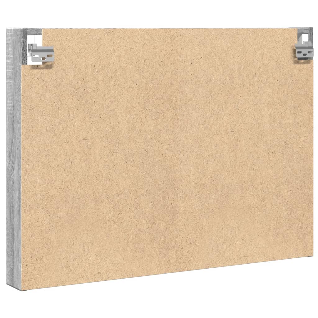 Armoire à vitrine sonoma gris 80x8,5x58 cm bois d'ingénierie