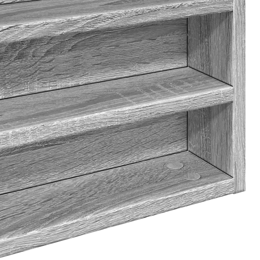 Armoire à vitrine sonoma gris 80x8,5x58 cm bois d'ingénierie