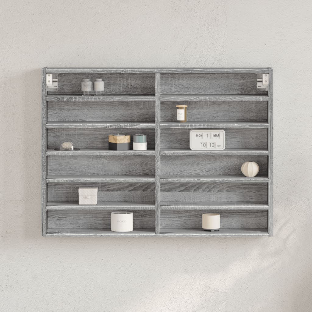 Armoire à vitrine sonoma gris 80x8,5x58 cm bois d'ingénierie
