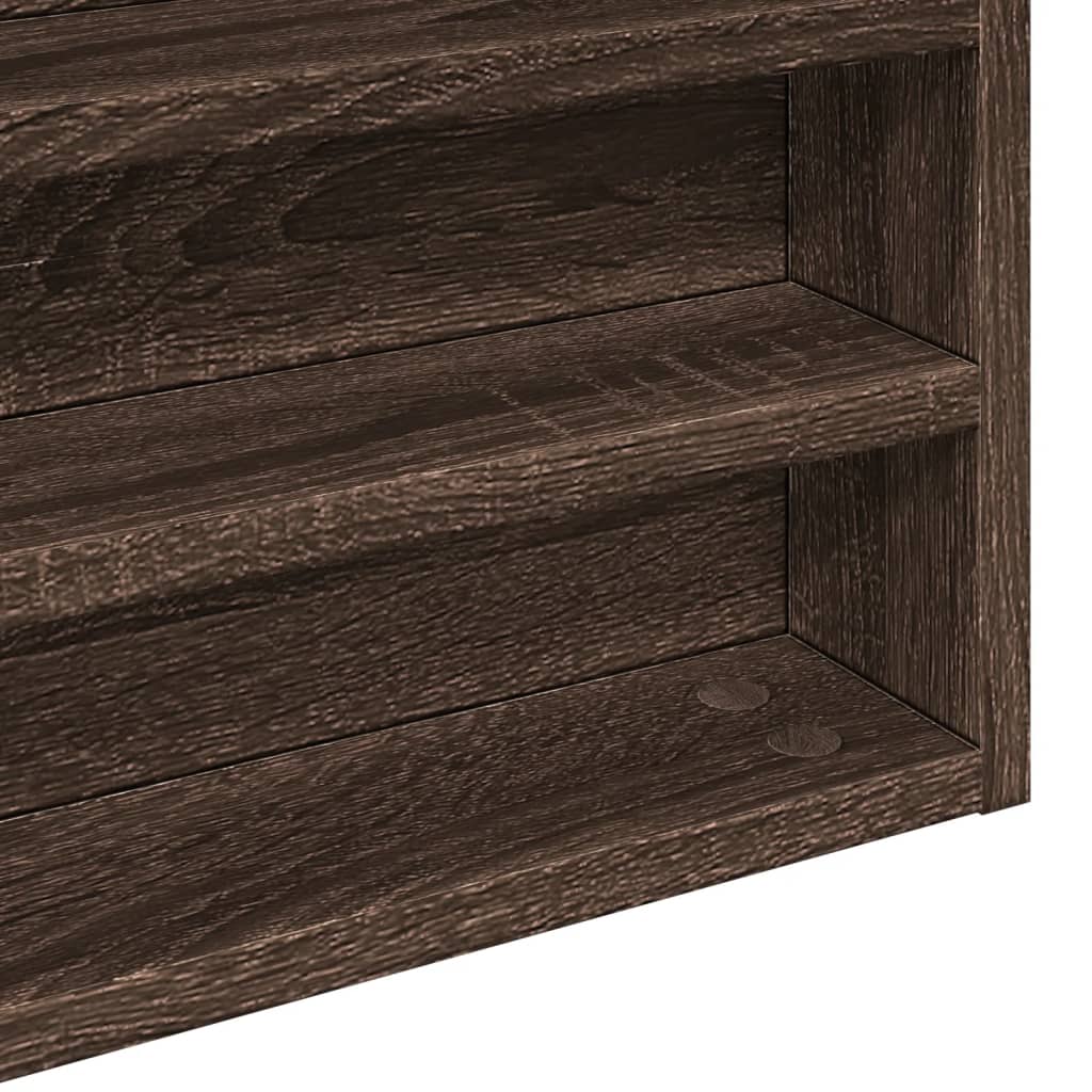 Armoire à vitrine chêne marron 80x8,5x58 cm bois d'ingénierie