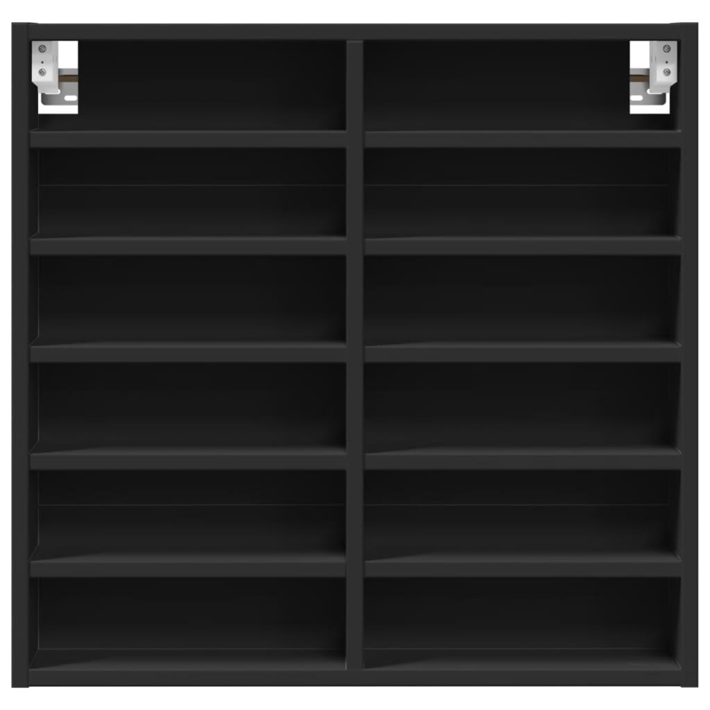 Armoire à vitrine noir 60x8,5x58 cm bois d'ingénierie