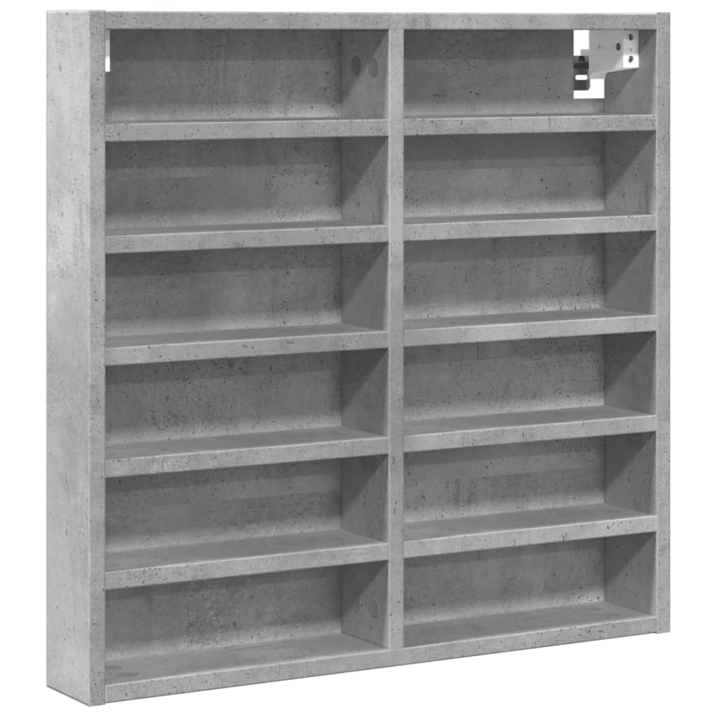 Armoire à vitrine gris béton 60x8,5x58 cm bois d'ingénierie