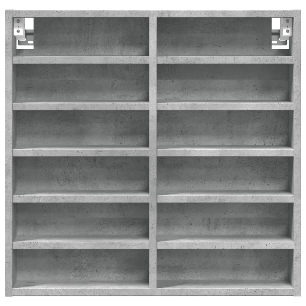 Armoire à vitrine gris béton 60x8,5x58 cm bois d'ingénierie