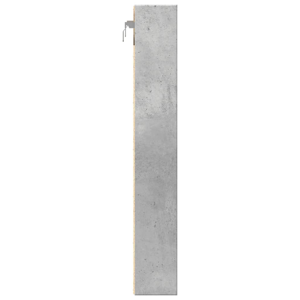 Armoire à vitrine gris béton 60x8,5x58 cm bois d'ingénierie