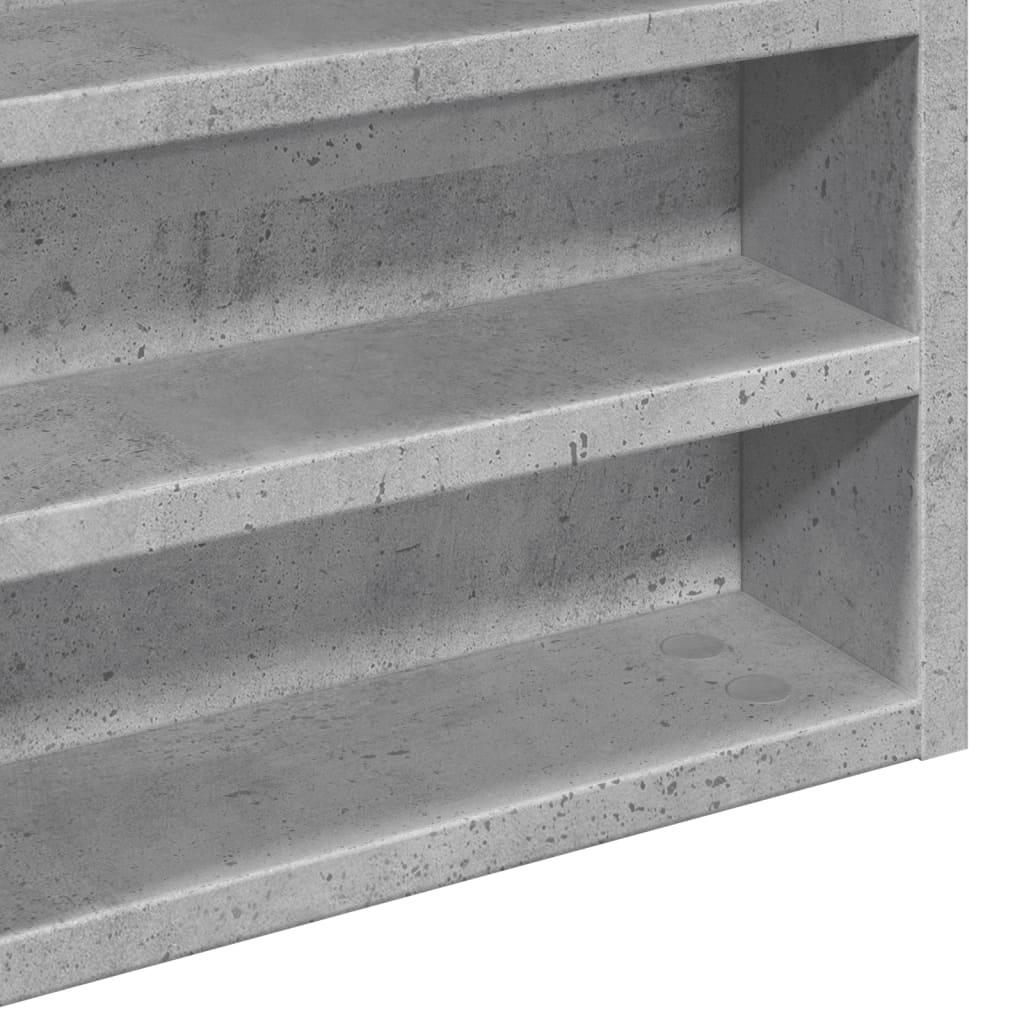 Armoire à vitrine gris béton 60x8,5x58 cm bois d'ingénierie