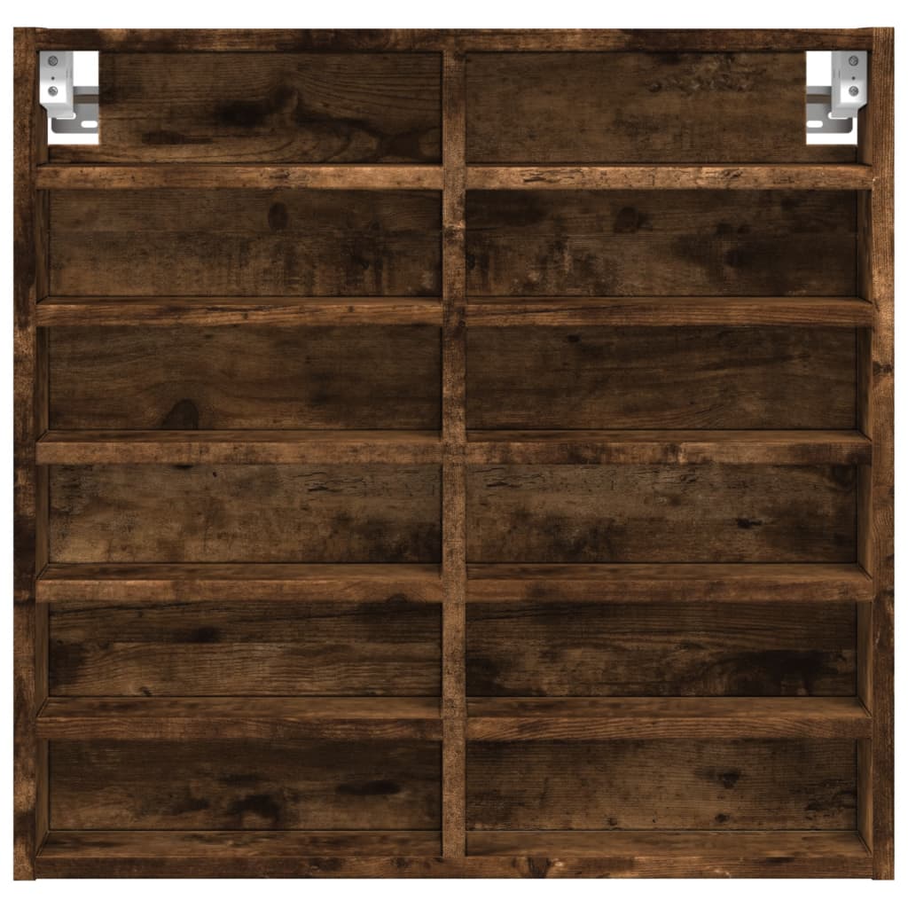 Armoire à vitrine chêne fumé 60x8,5x58 cm bois d'ingénierie