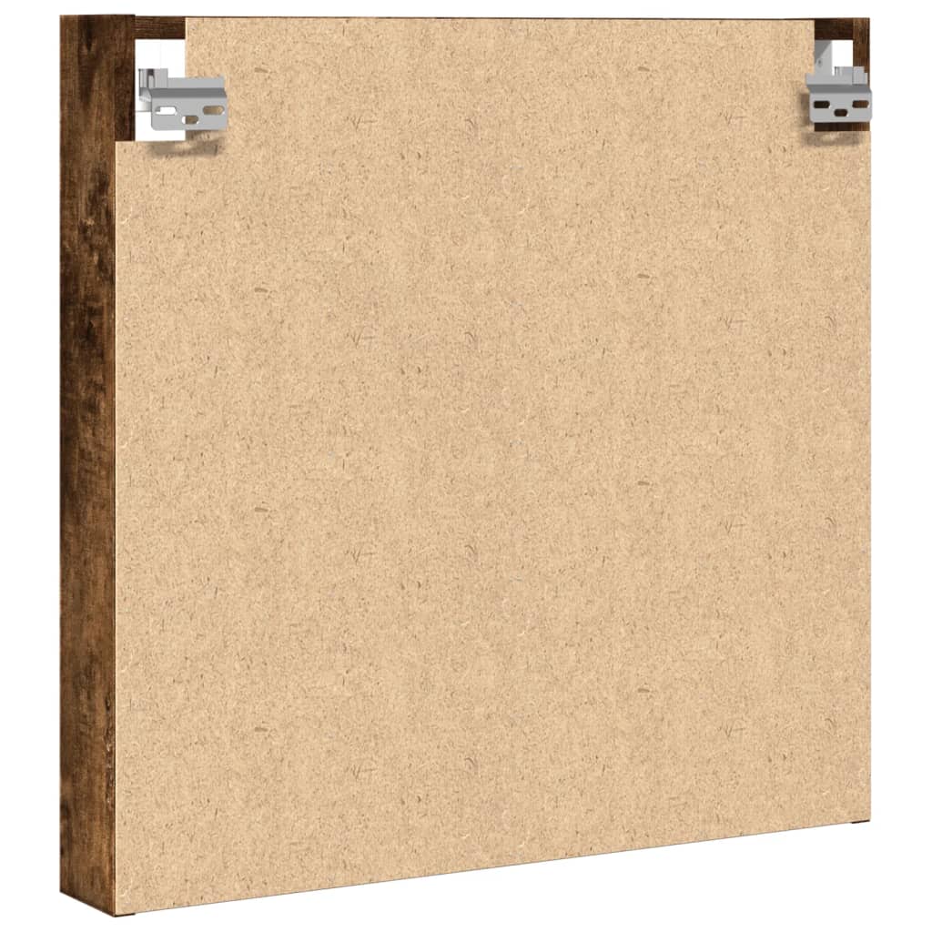 Armoire à vitrine chêne fumé 60x8,5x58 cm bois d'ingénierie