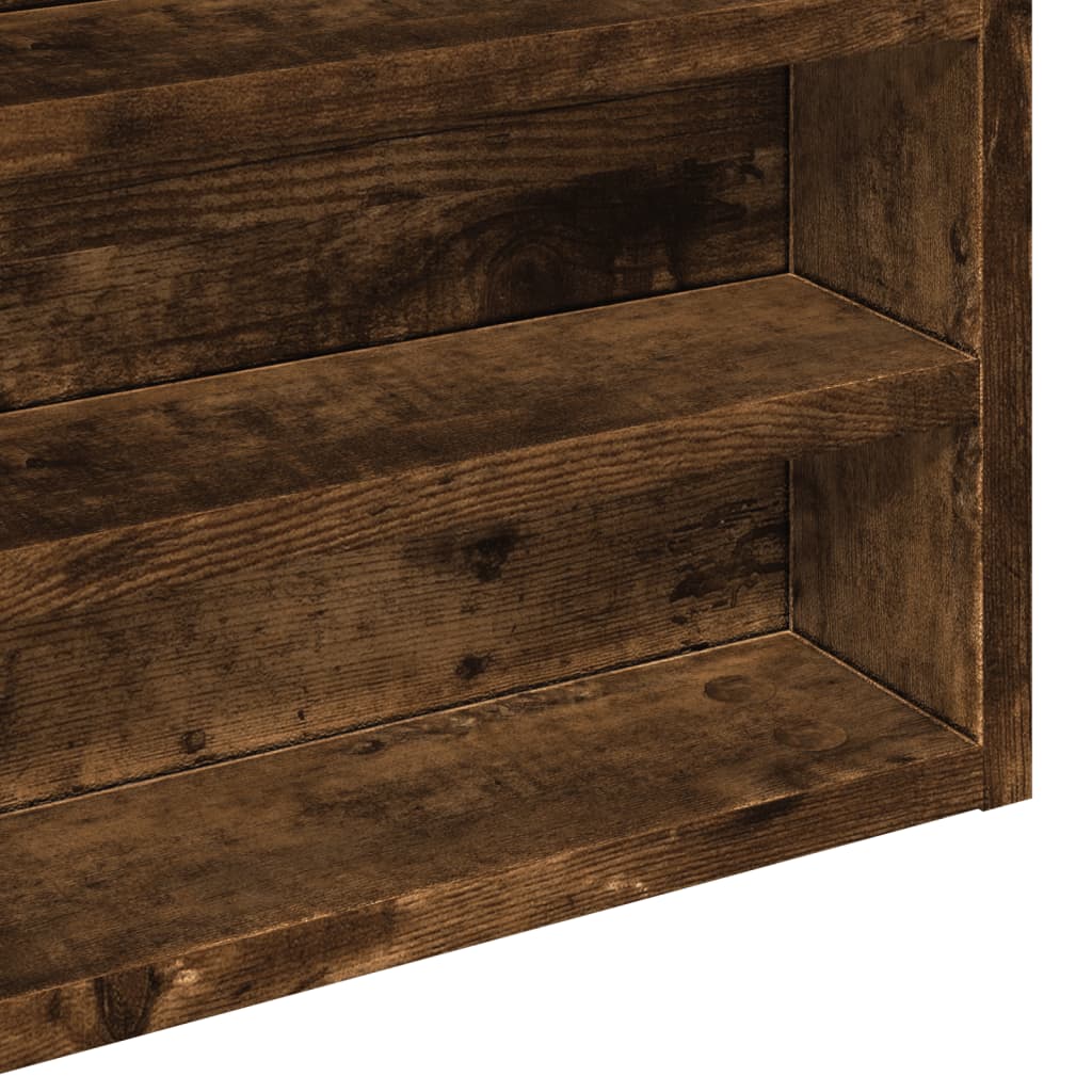 Armoire à vitrine chêne fumé 60x8,5x58 cm bois d'ingénierie