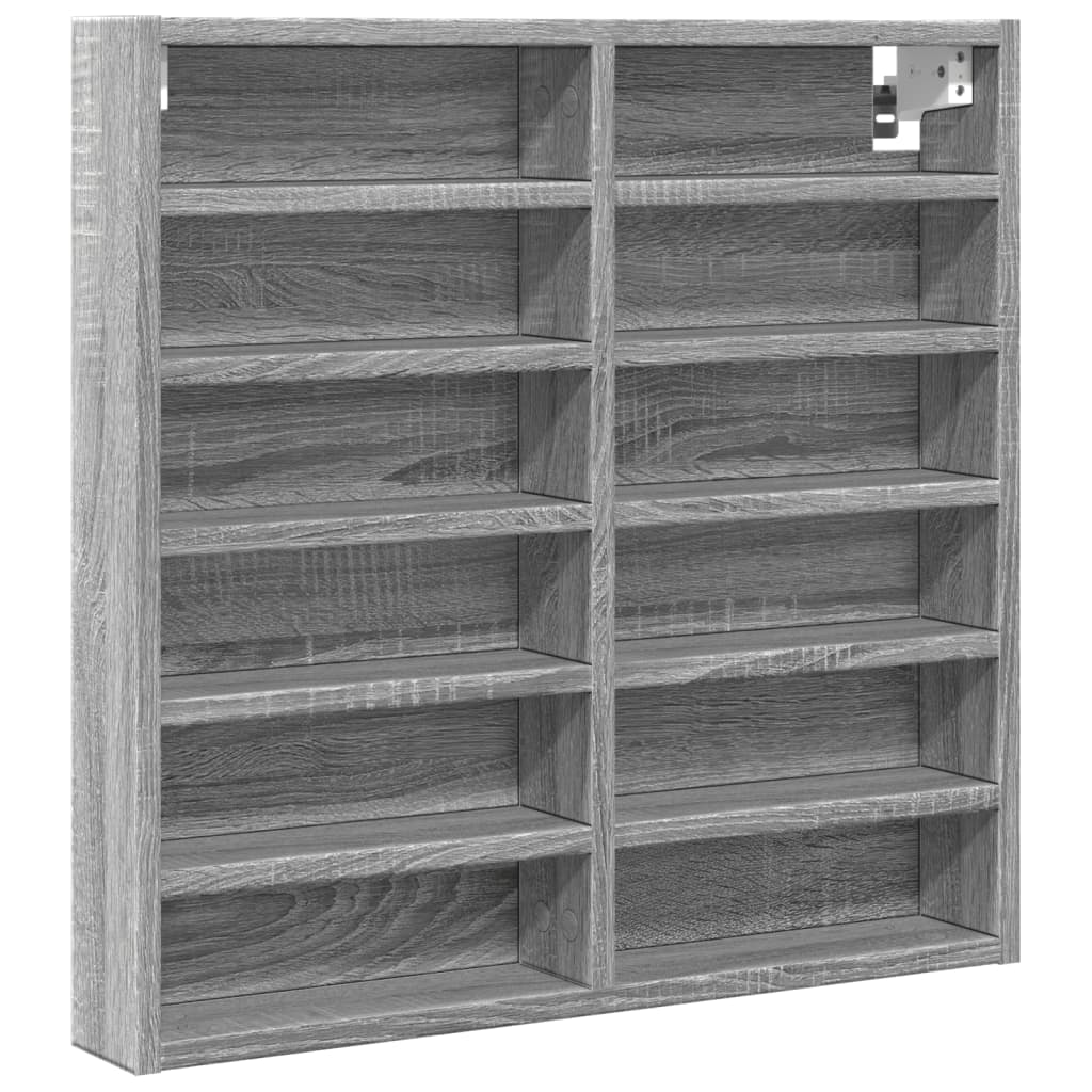 Armoire à vitrine sonoma gris 60x8,5x58 cm bois d'ingénierie