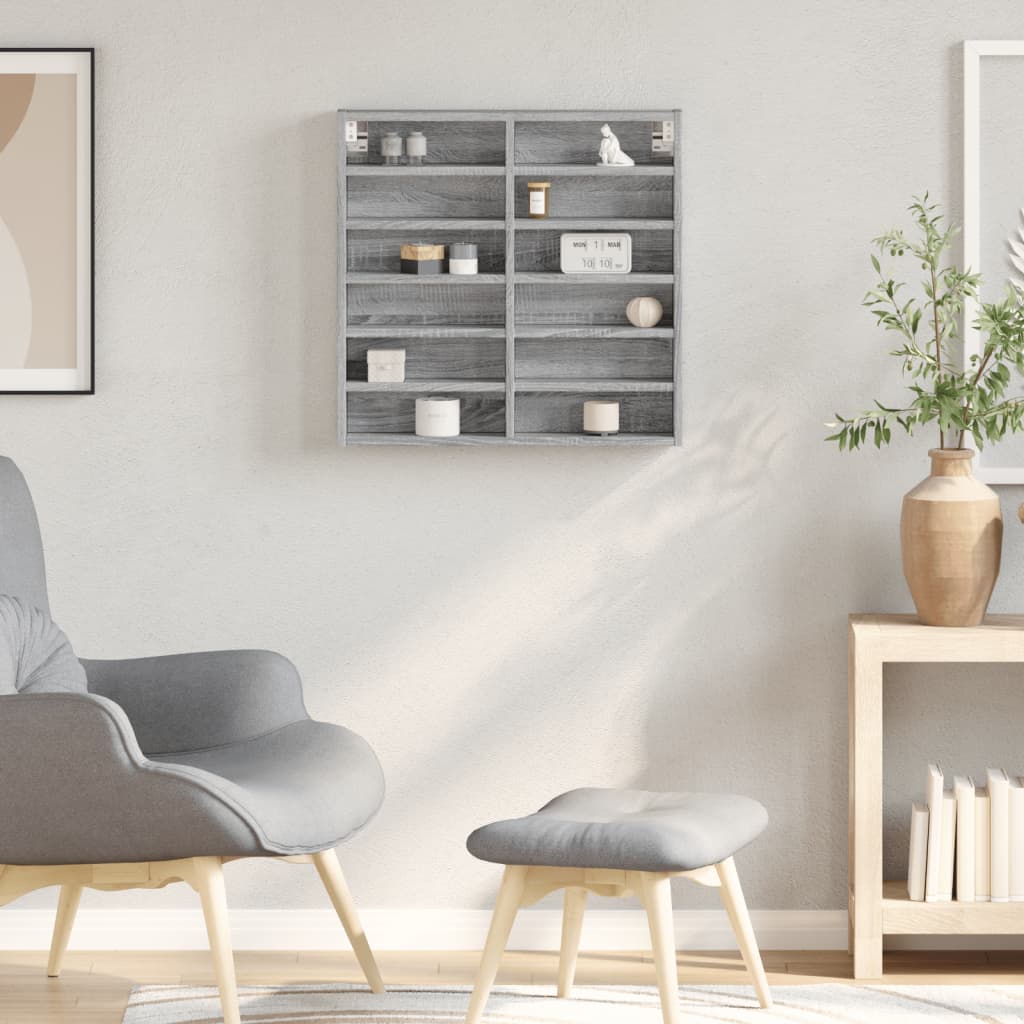 Armoire à vitrine sonoma gris 60x8,5x58 cm bois d'ingénierie