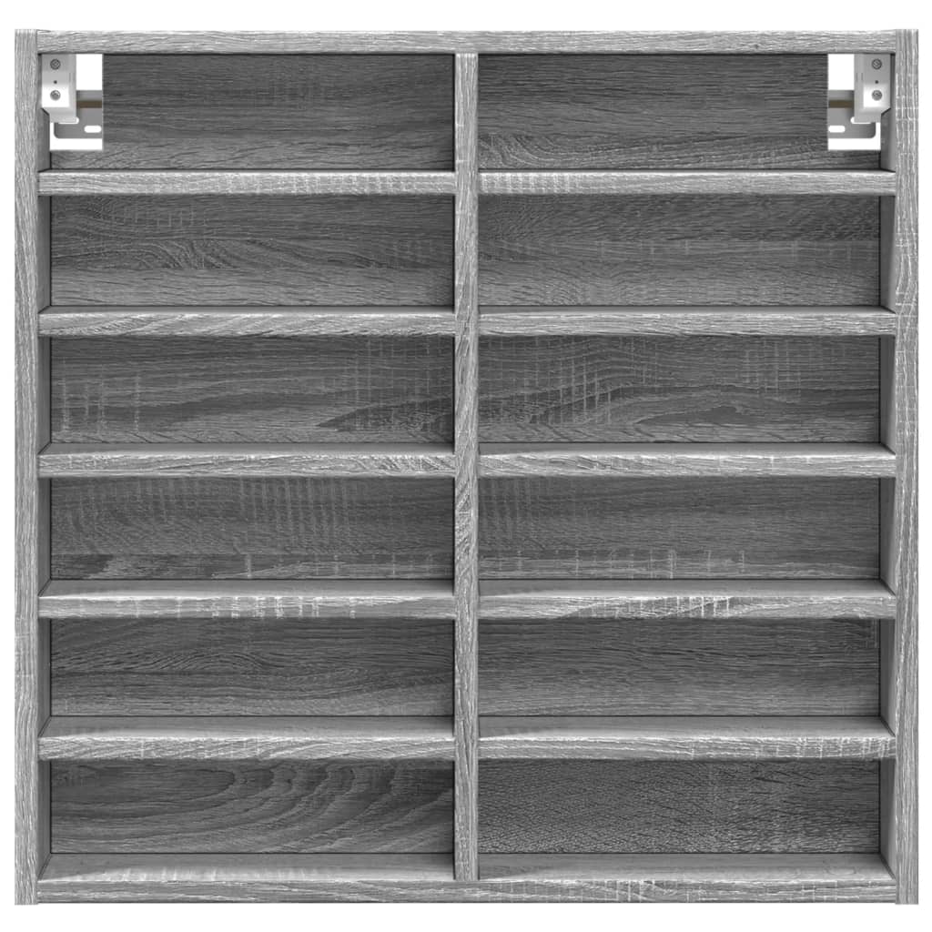 Armoire à vitrine sonoma gris 60x8,5x58 cm bois d'ingénierie