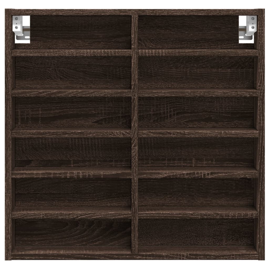 Armoire à vitrine chêne marron 60x8,5x58 cm bois d'ingénierie