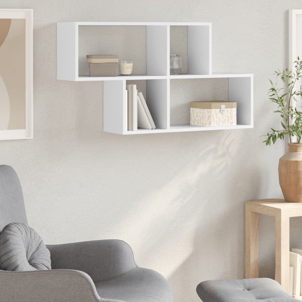 Étagère murale blanc 100x20x53 cm bois d'ingénierie