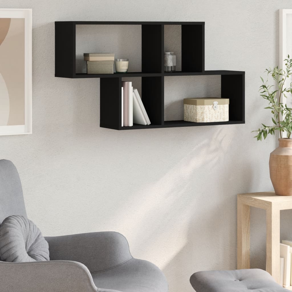 Étagère murale noir 100x20x53 cm bois d'ingénierie