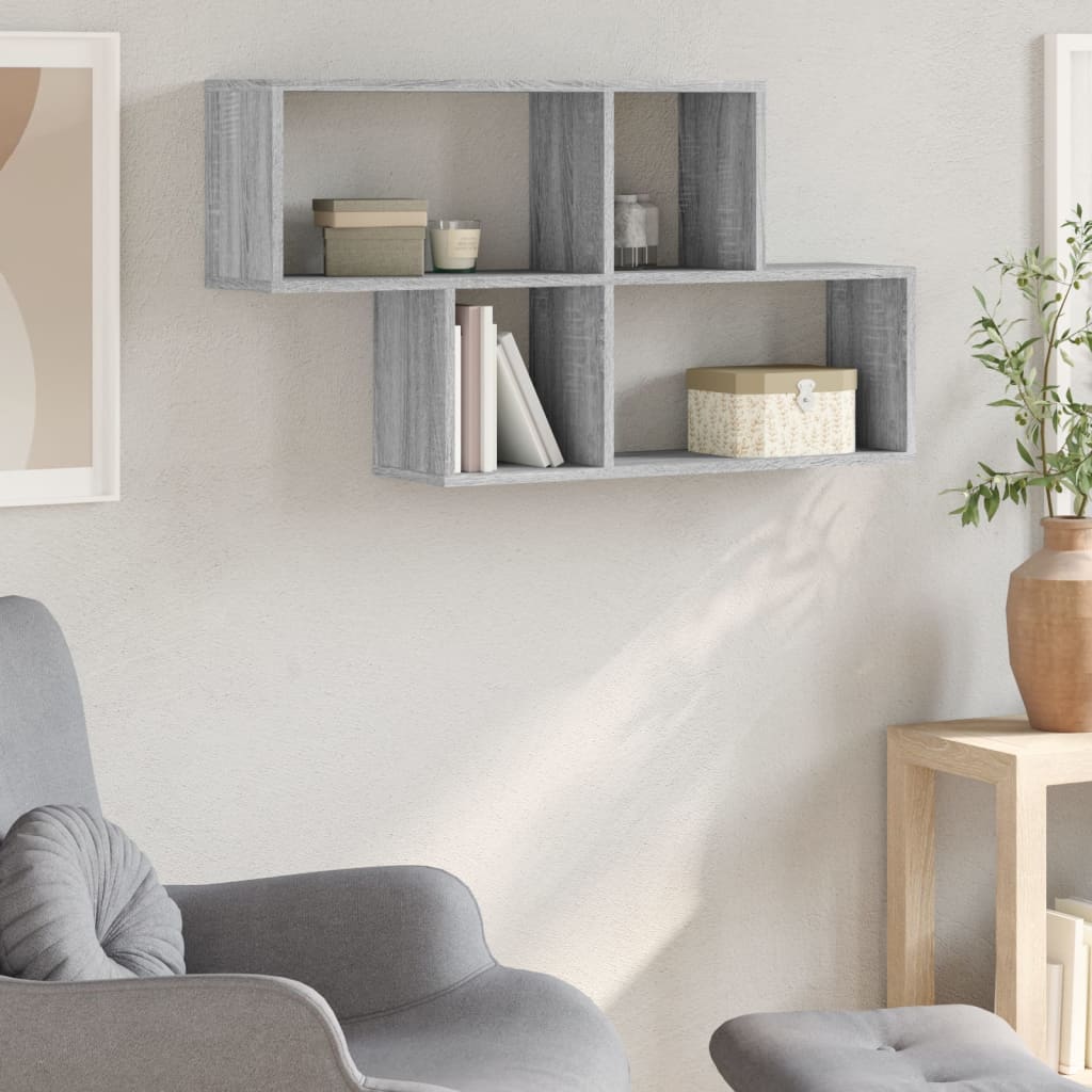Étagère murale sonoma gris 100x20x53 cm bois d'ingénierie