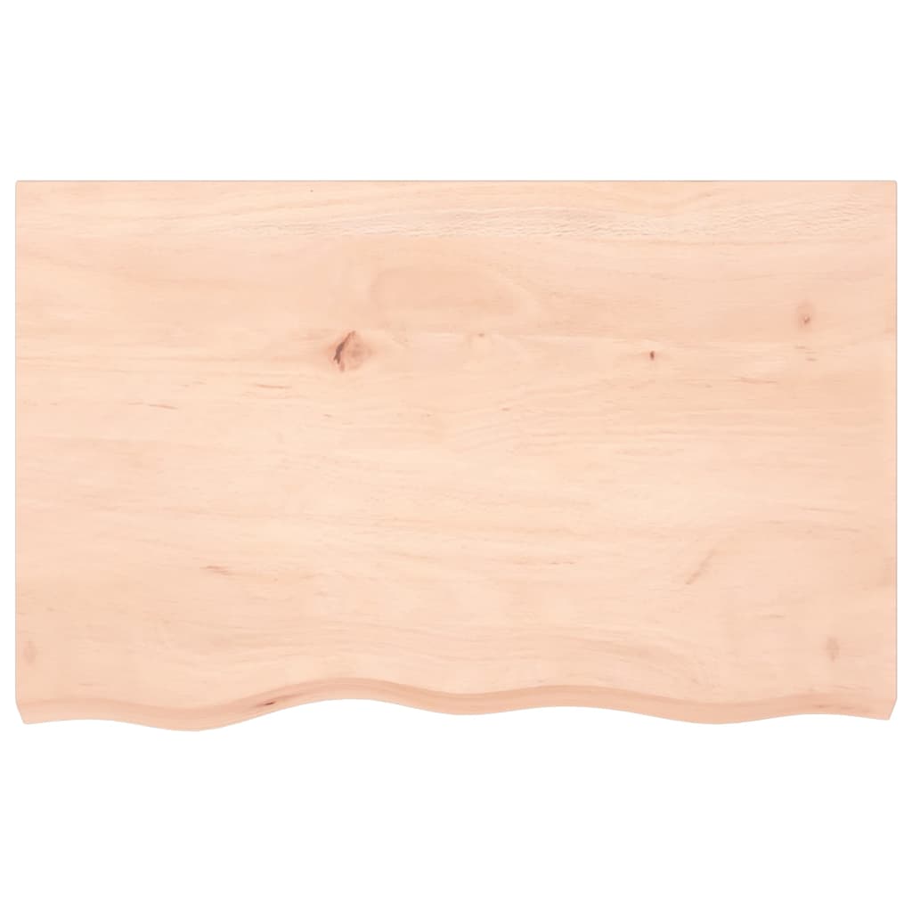 Étagère de vasque murale acier et bois de chêne massif