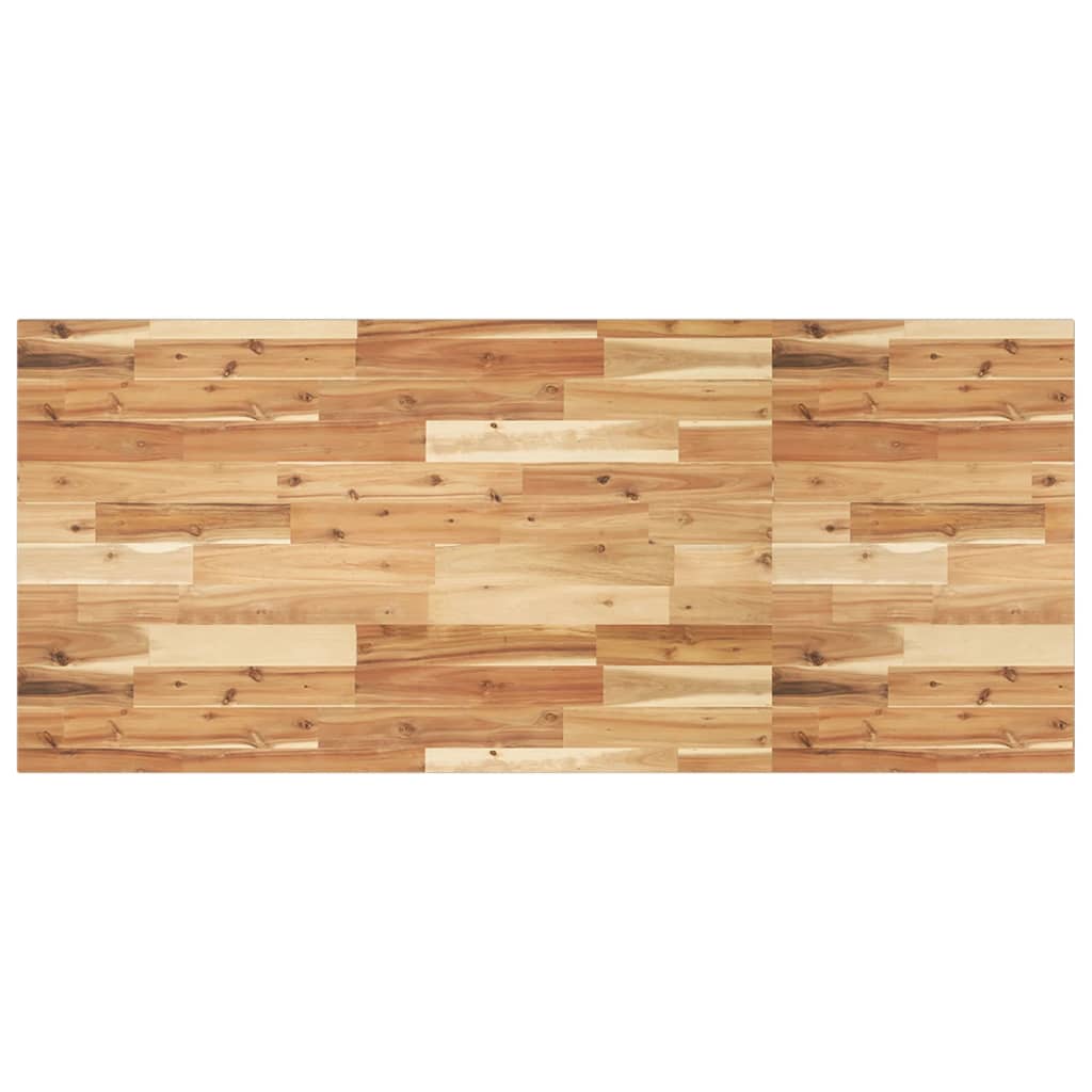 Étagère de vasque murale acier et bois massif d'acacia