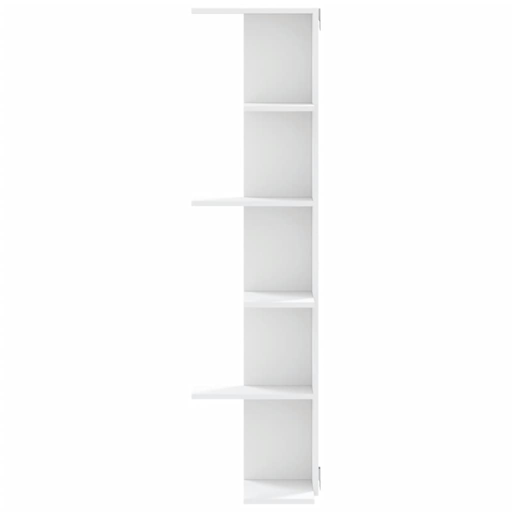 Étagère d'angle murale blanc 36,5x36,5x140 cm bois d'ingénierie