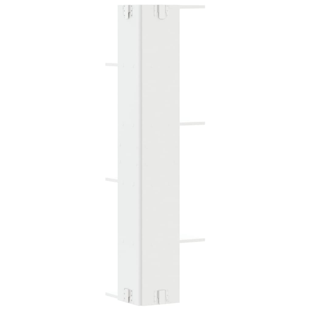 Étagère d'angle murale blanc 36,5x36,5x140 cm bois d'ingénierie