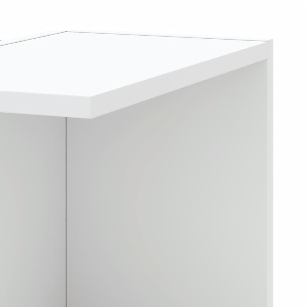 Étagère d'angle murale blanc 36,5x36,5x140 cm bois d'ingénierie