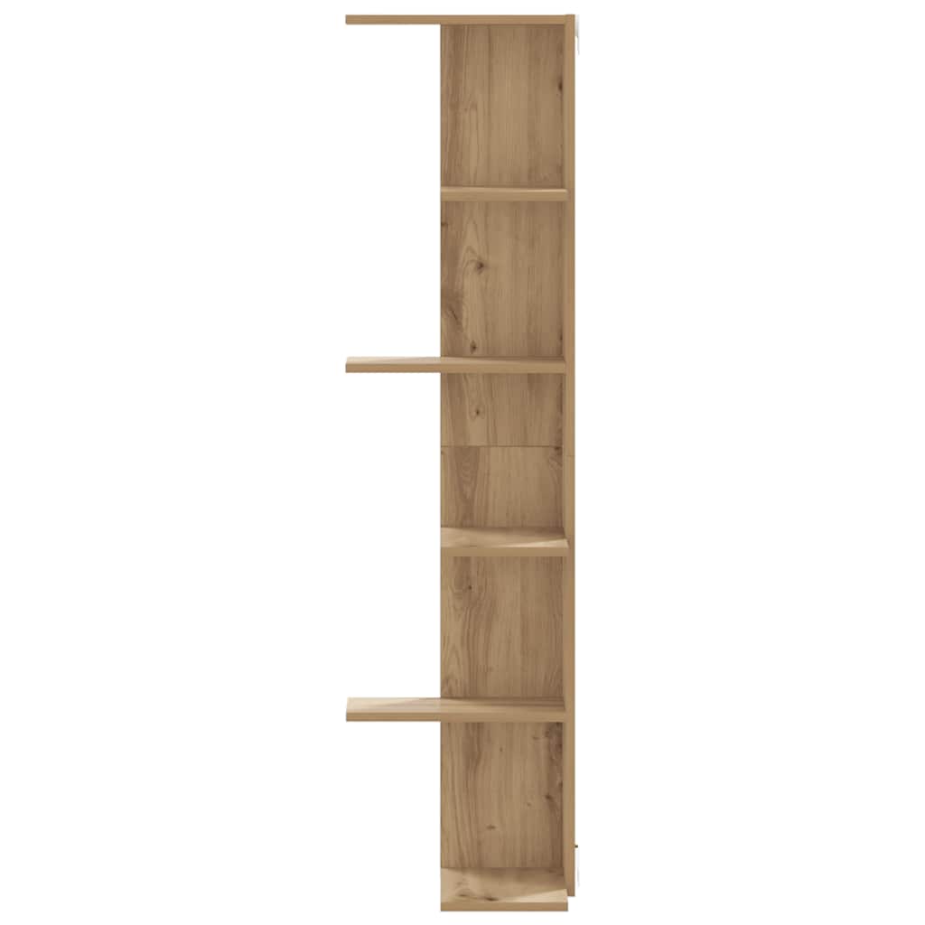 Étagère d'angle murale chêne artisanal bois d'ingénierie