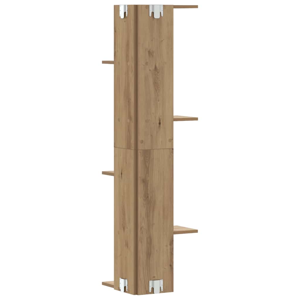 Étagère d'angle murale chêne artisanal bois d'ingénierie