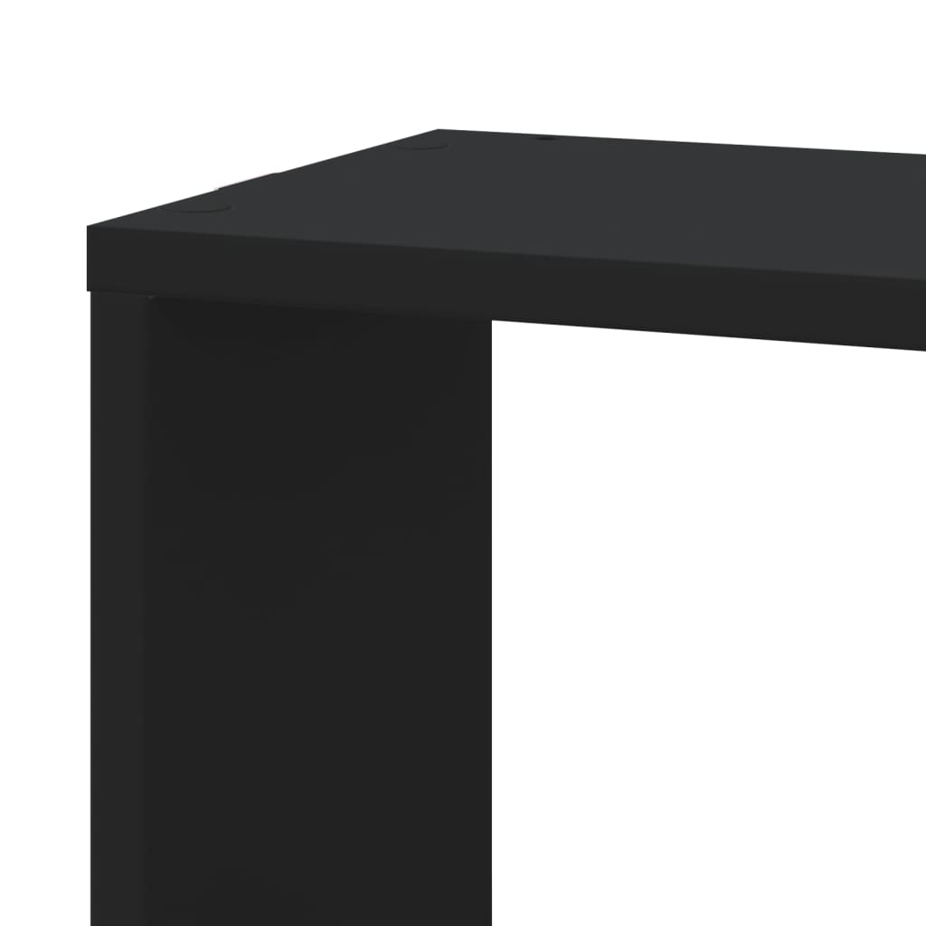 Étagère murale d'angle noir 45x45x147 cm bois d'ingénierie