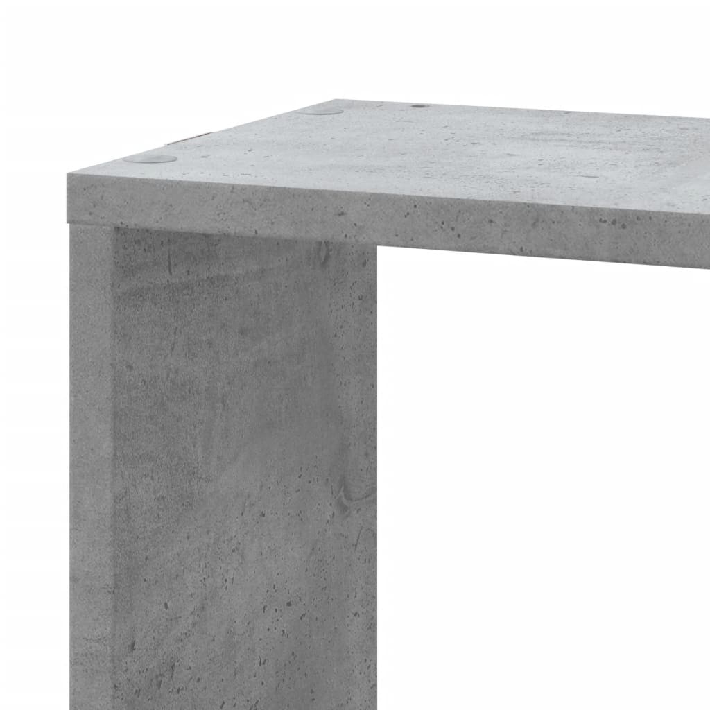 Étagère murale d'angle gris béton 45x45x147cm bois d'ingénierie