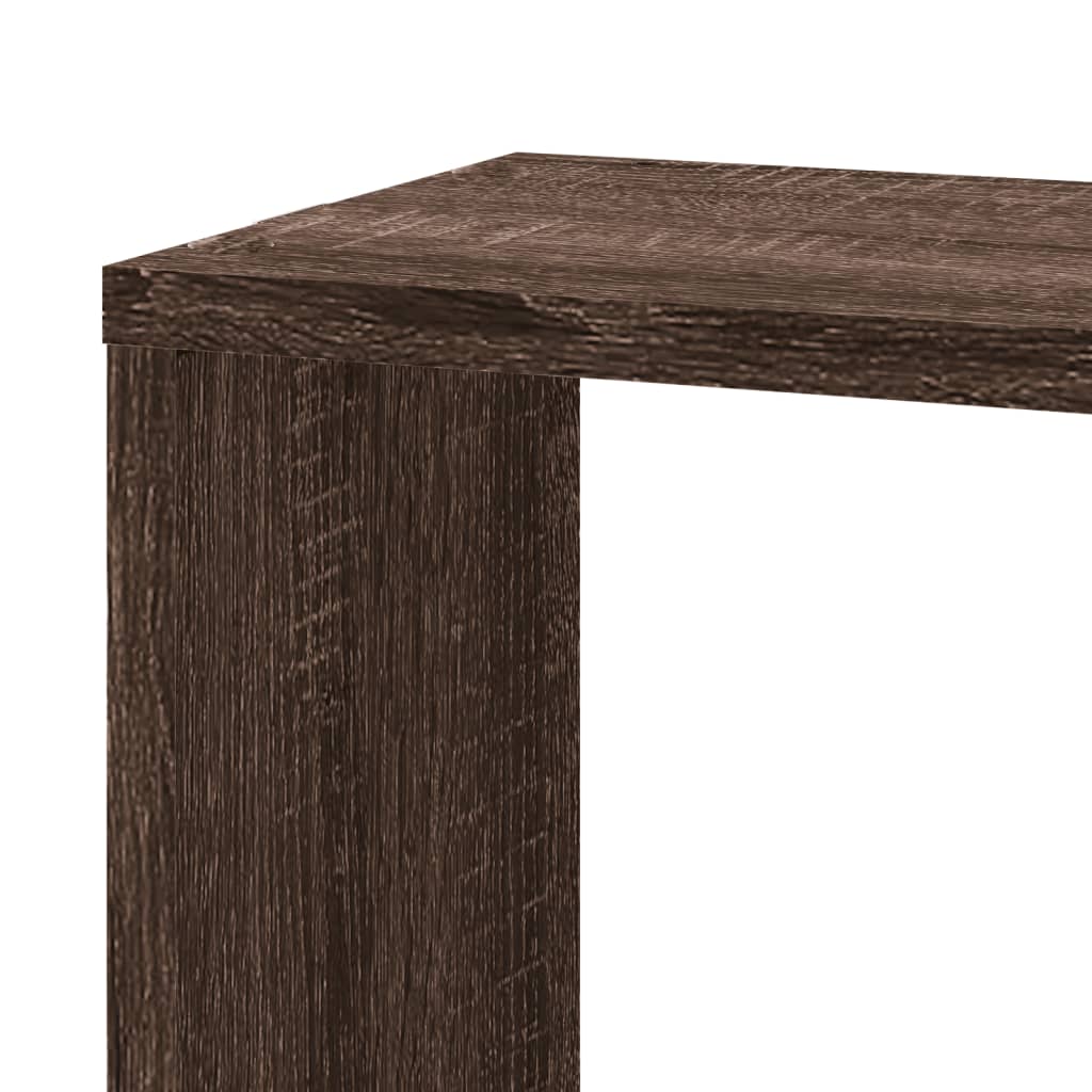 Étagère d'angle murale chêne marron 45x45x147cm bois ingénierie