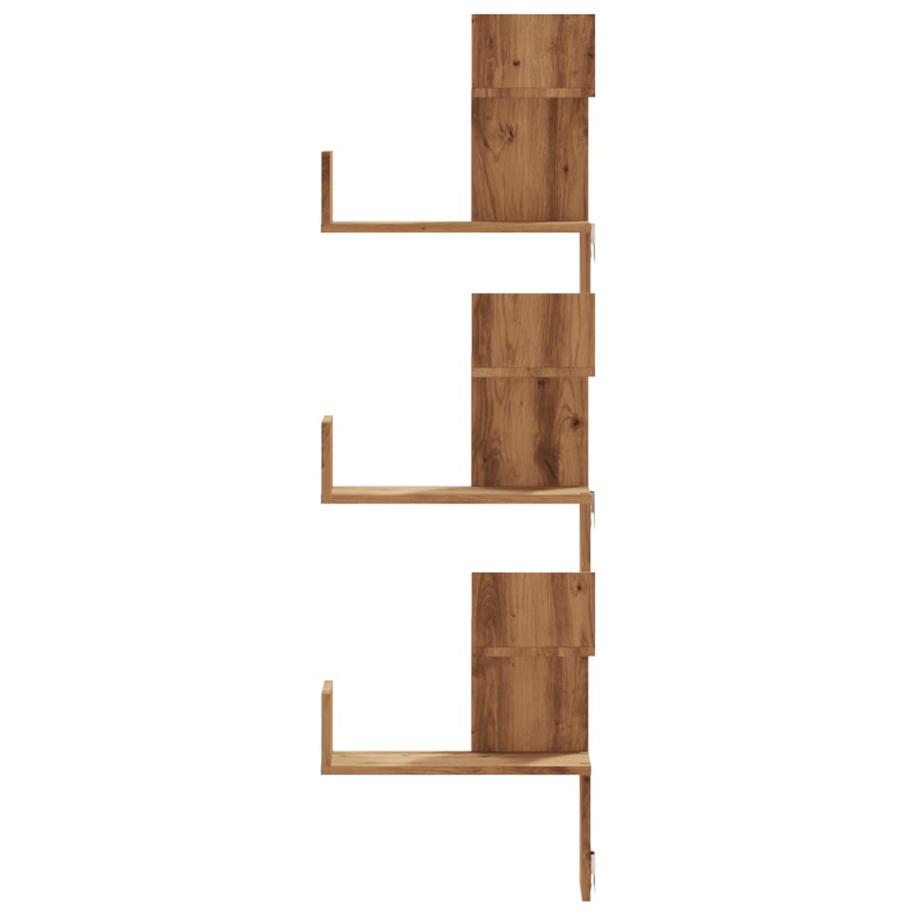 Étagère d'angle murale chêne artisanal bois d'ingénierie