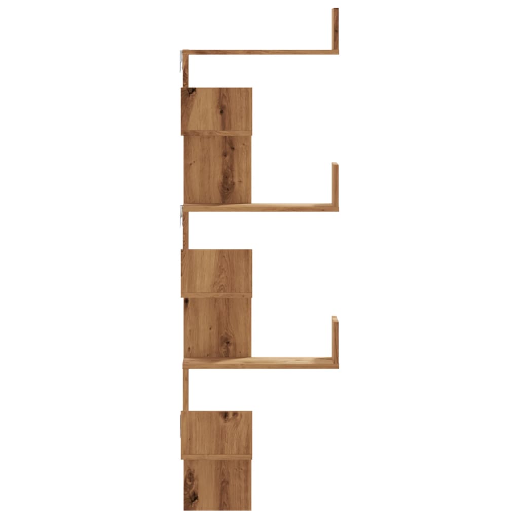 Étagère d'angle murale chêne artisanal bois d'ingénierie