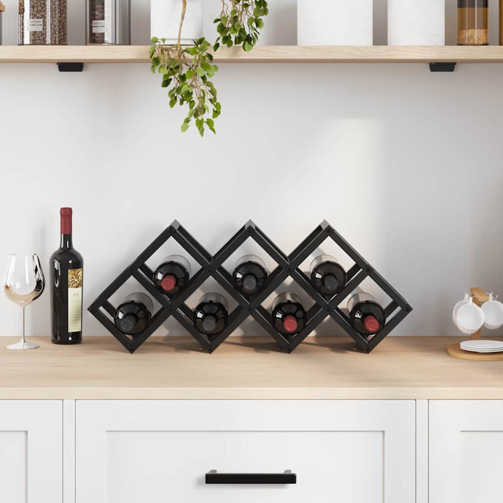 Étagère à vin Noir 63 x 16.5 x 25 cm Acier enduit de poudre