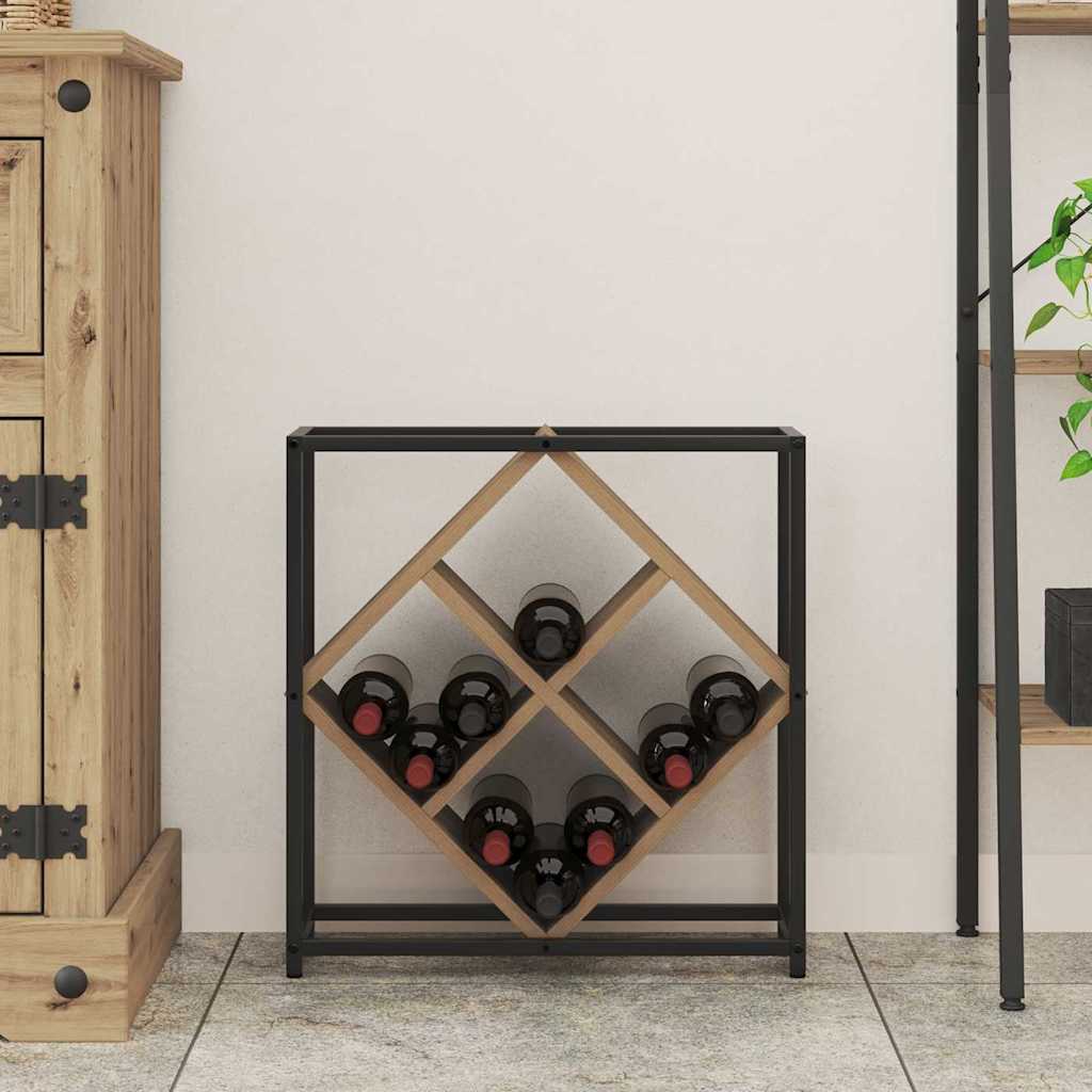 Étagère à vin chêne artisanal 51 x 18 x 52,5 cm