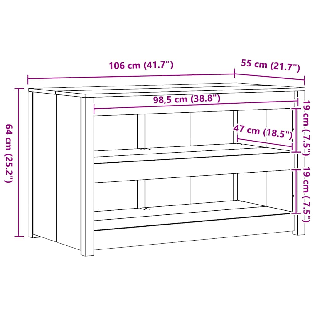 Armoire de cuisine Marron 106 x 55 x 64 cm Bois de pin massif