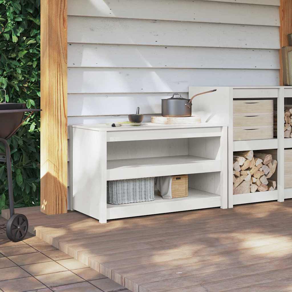 Armoire de cuisine Blanc 106 x 55 x 64 cm Bois de pin massif