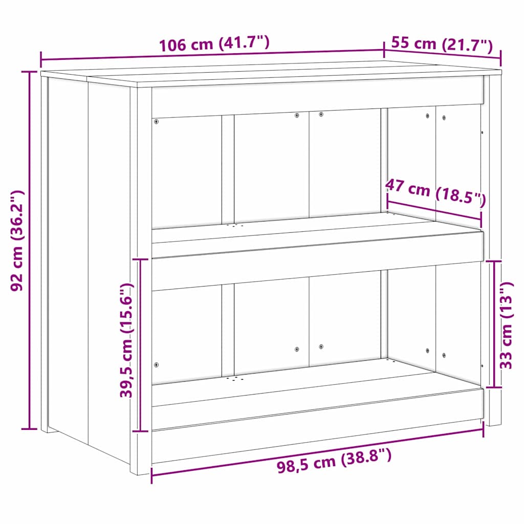 Armoire de cuisine Marron 106 x 55 x 92 cm douglas massif