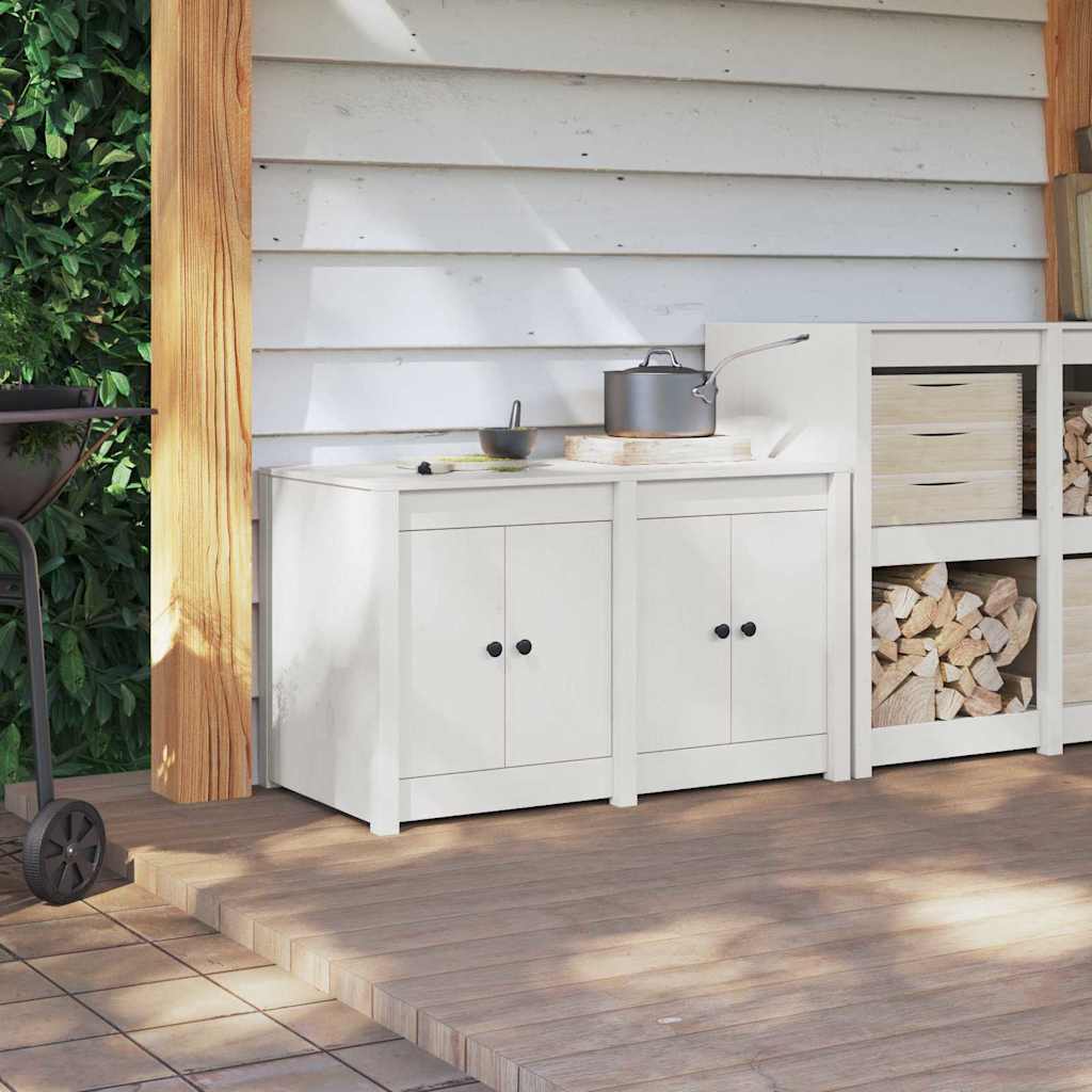 Armoire de cuisine Blanc 106 x 55 x 64 cm Bois de pin massif