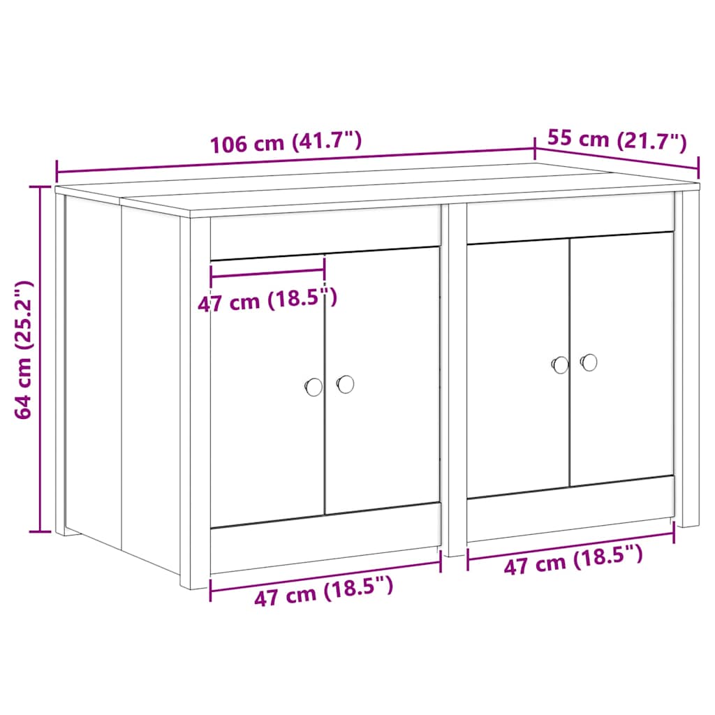 Armoire de cuisine Blanc 106 x 55 x 64 cm Bois de pin massif